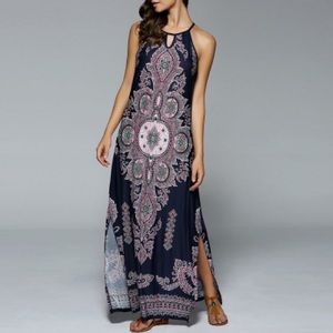 Bohemian Side Slit Maxi Cut